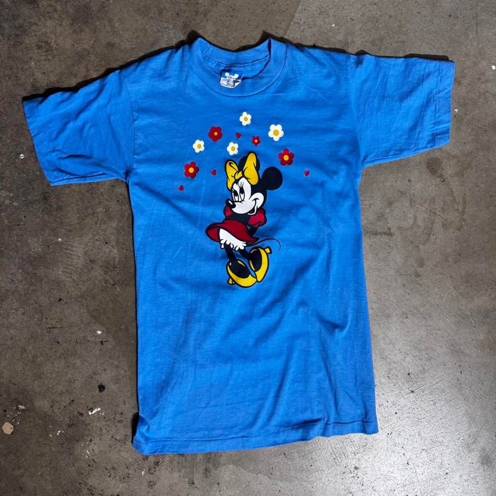 Vintage 80s single stitch Disney Minnie Mouse blue graphic tee #minniemouse